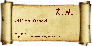 Kása Ahmed névjegykártya